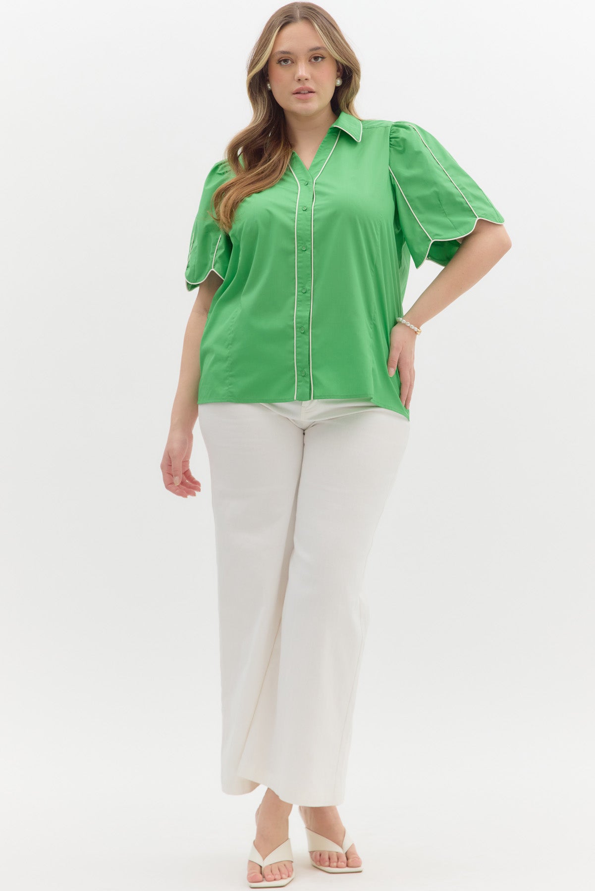 Rebecca Green Button Down Blouse
