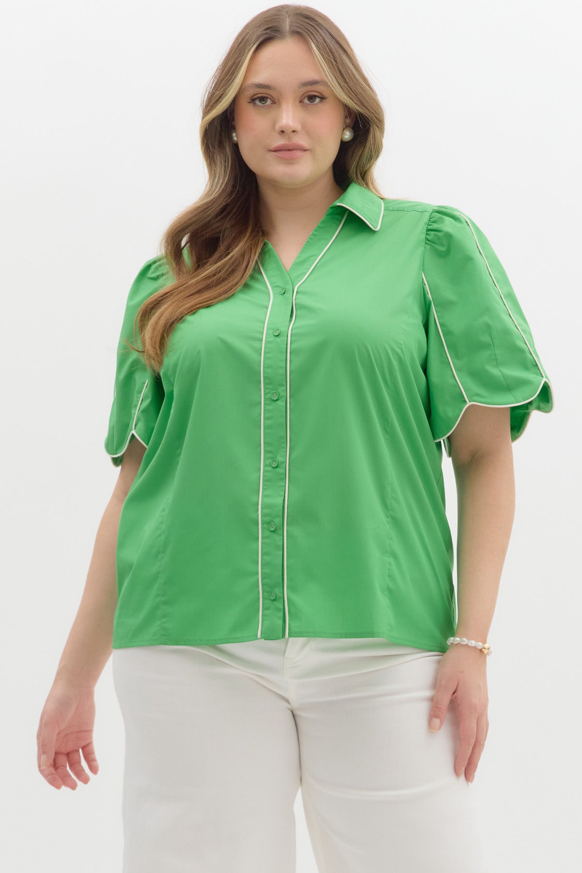Rebecca Green Button Down Blouse