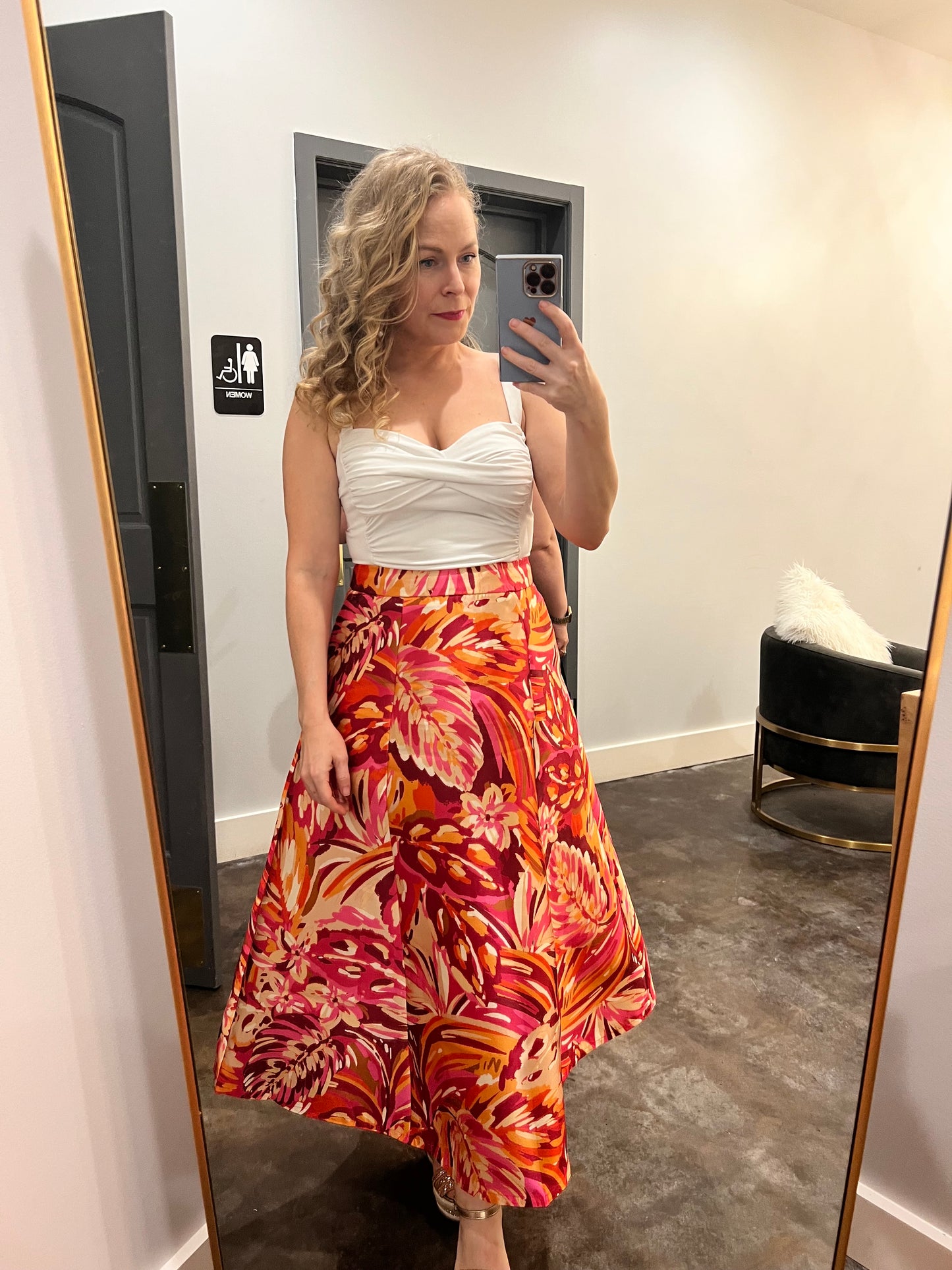Candance woven midi skirt