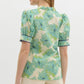 Renee mint floral blouse
