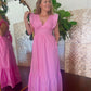 Emily Poplin Tie-Back Maxi Dress