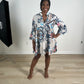 Lilah Tribal Print Buttoned Mini Dress
