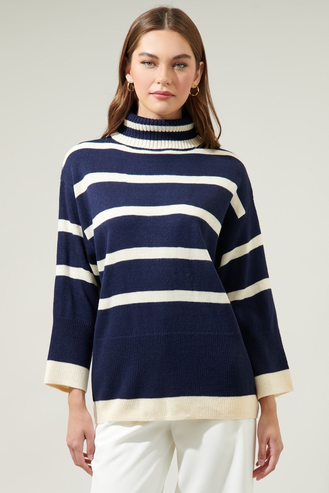 Laura Striped Turtleneck Sweater