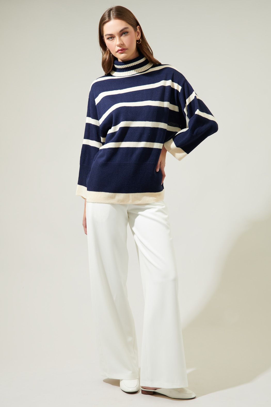 Laura Striped Turtleneck Sweater