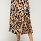 Courtney pleated leopard skirt