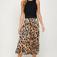Courtney pleated leopard skirt