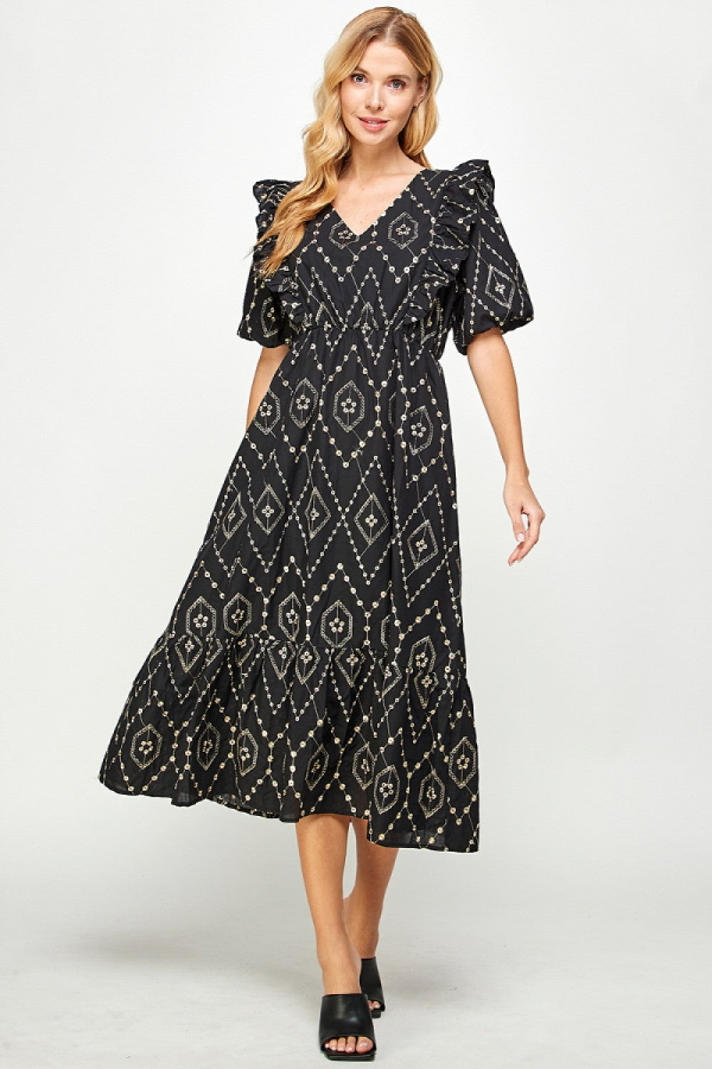 Avery embroidered eyelet dress