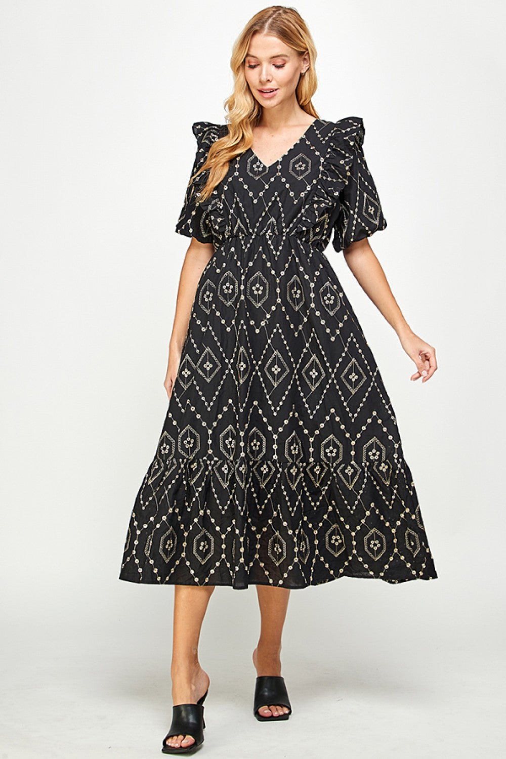 Avery embroidered eyelet dress
