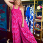 Blair Pink Floral Smocked Jumpsuit