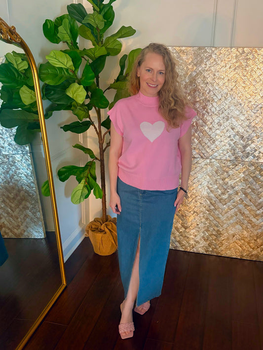 Sweetheart Short Sleeve Sweater