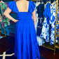 Presley Blue Ruffle Sleeve Tiered Dress