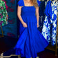Presley Blue Ruffle Sleeve Tiered Dress