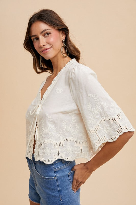 Elodie Embroidered Blouse