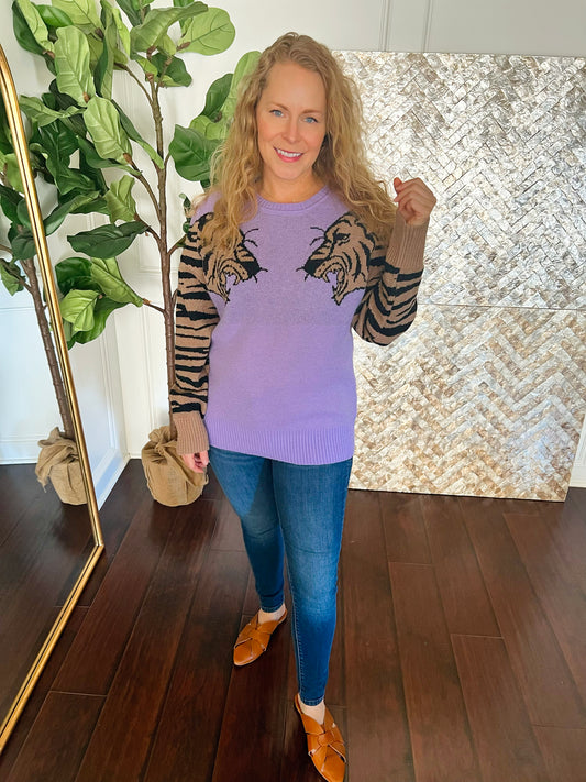Caroline Tiger Sleeve Sweater