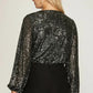 The Ophelia Sequin Bodysuit ( Black)
