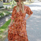 Sedona Rust Ruffle Tiered Dress