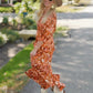 Sedona Rust Ruffle Tiered Dress