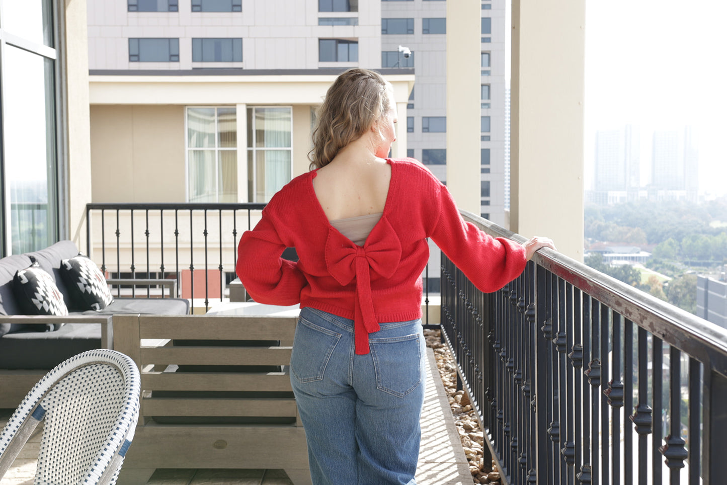 The Scarlett Bow Back Sweater