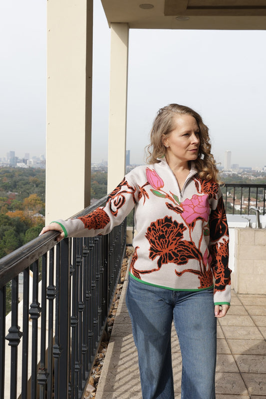 The Corinne Patterned Pullover Sweater