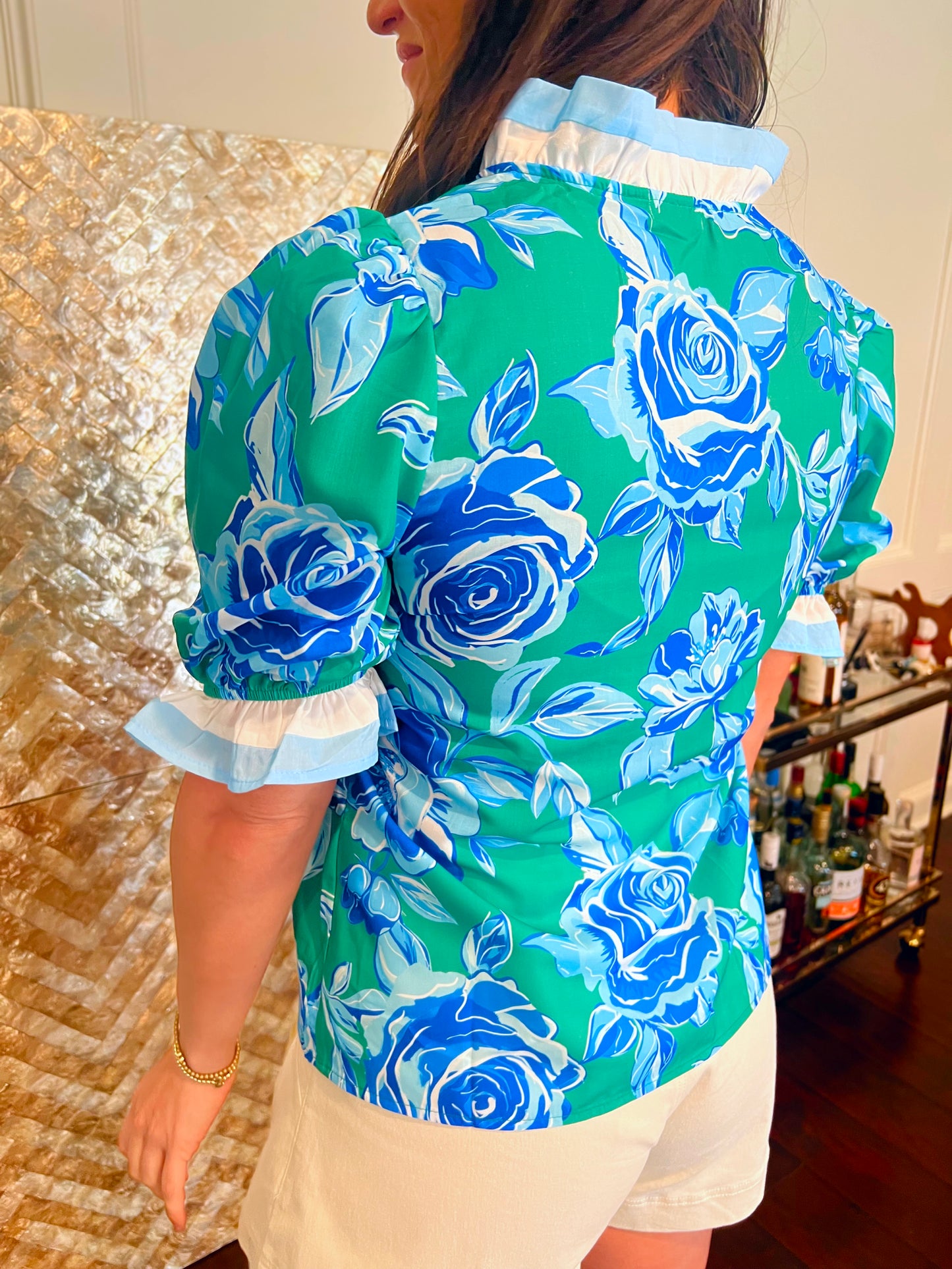 Shelby Ruffle Floral Print Top