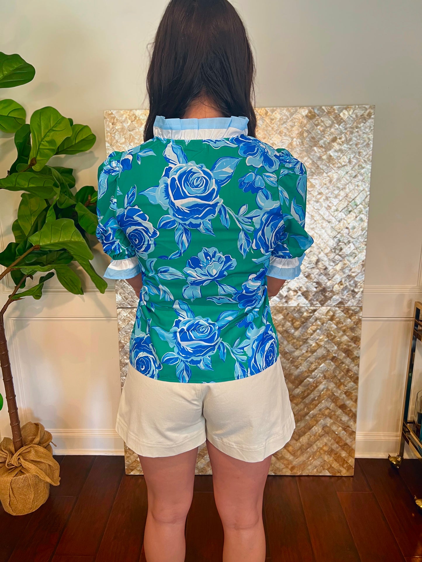 Shelby Ruffle Floral Print Top