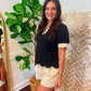 Monica Collared V Neck Puff Sleeve Blouse