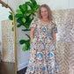 Sabrina Boho Tile Print Midi Dress