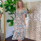 Sabrina Boho Tile Print Midi Dress