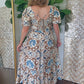 Sabrina Boho Tile Print Midi Dress