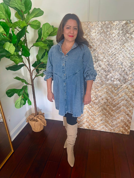 Edie Effortlessly Chic Denim Dress