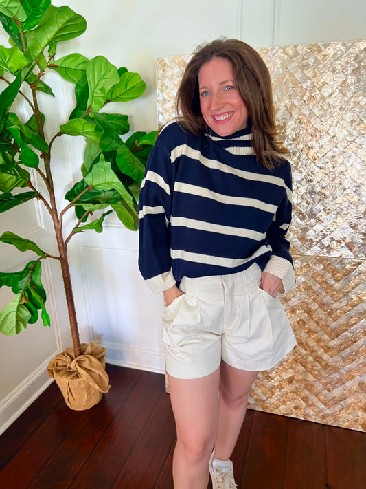 Laura Striped Turtleneck Sweater