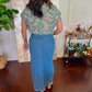 Janie Floral Print Pleated Buttoned V Neck Blouse
