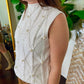 Laurel Pearled High Neck Textured Knit Sweater Vest