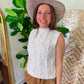 Laurel Pearled High Neck Textured Knit Sweater Vest