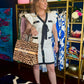 Coco Cream V Neck Ruffle Sleeve Contrast Ribbon Tweed Dress