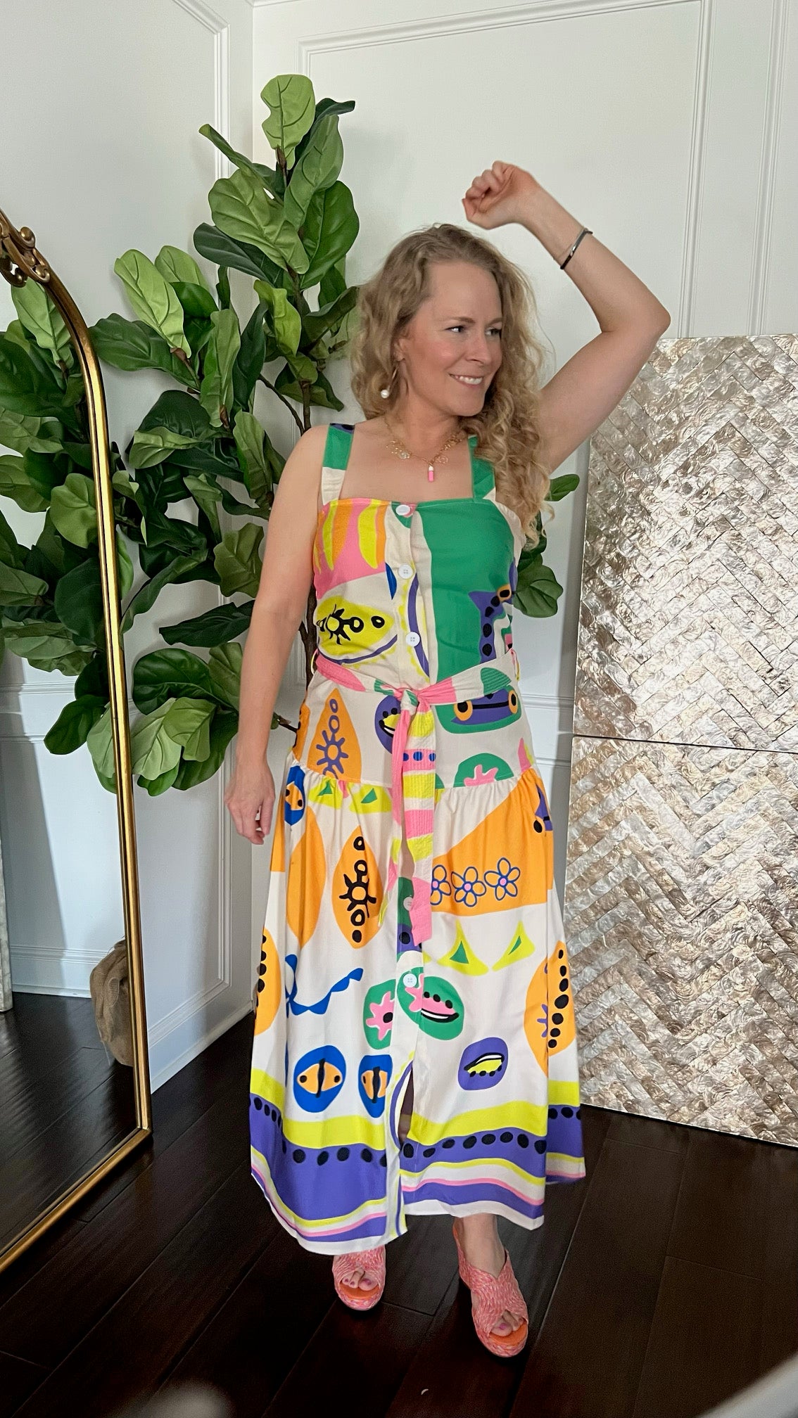 Ana Lucia Mixed Print Dress