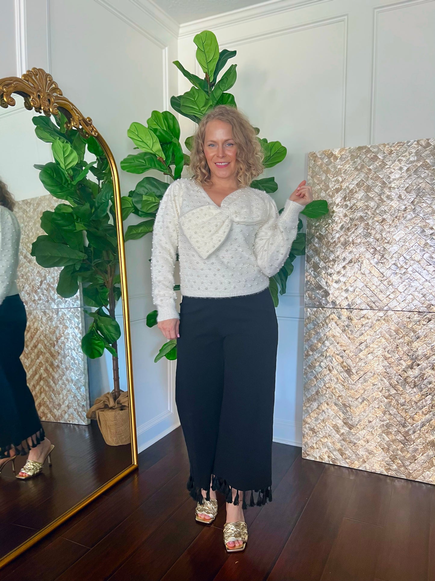 Priscilla Pearl  Bow Sweater