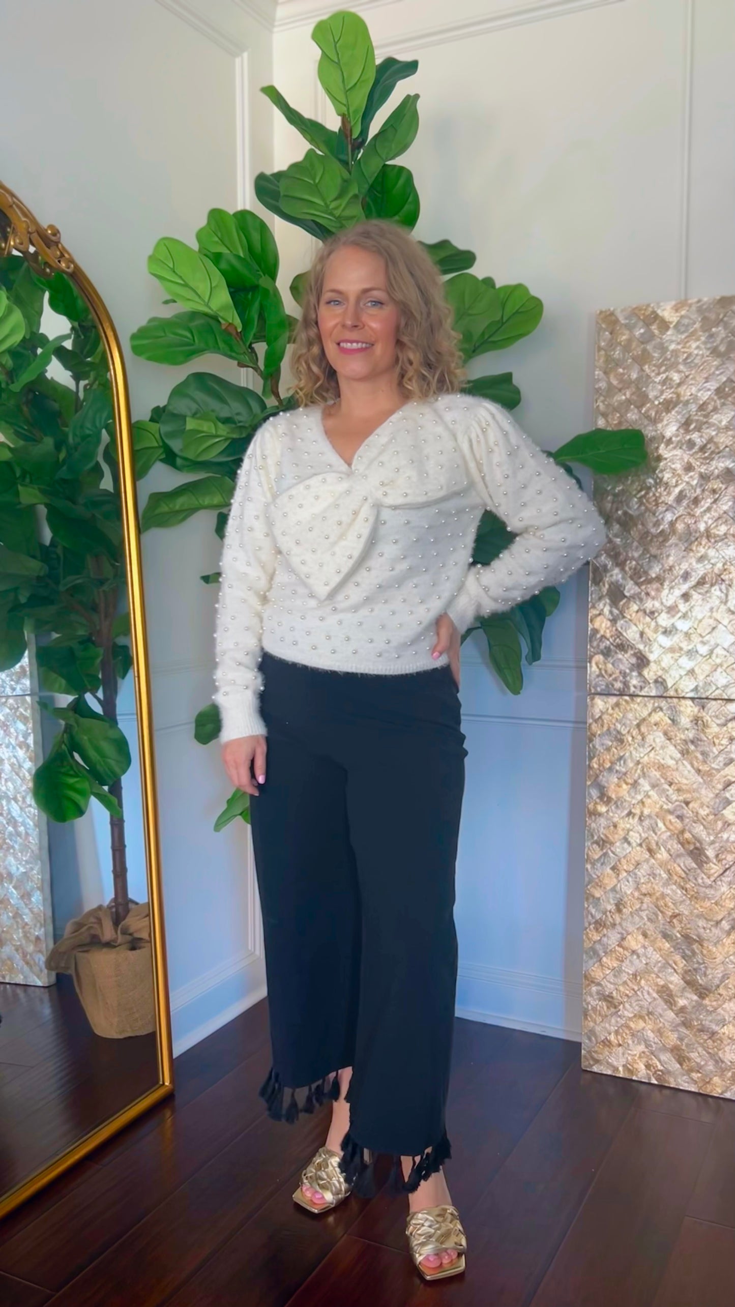 Priscilla Pearl  Bow Sweater