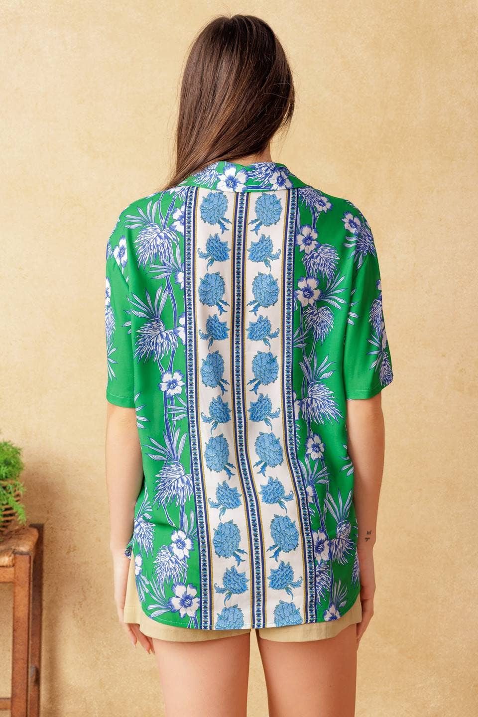 Astrid Printed Button Down Blouse