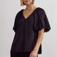 Audrey black satin top
