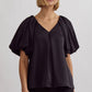 Audrey black satin top