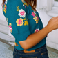 Madison Flower Pattern Knit Short Sleeve Top