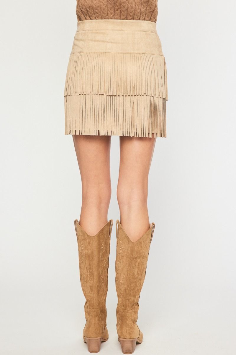 Sally Suede Tassel Skirt