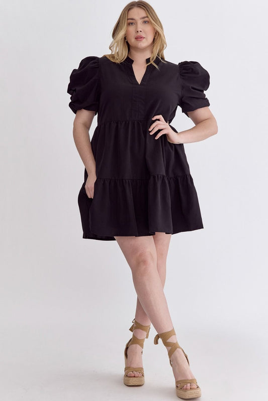Carly Puff Sleeve Dress Curvy