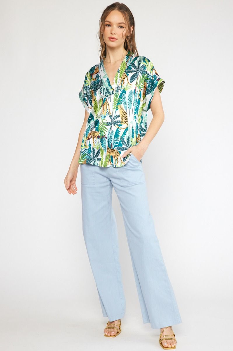 Adrienne Jaguar Print Top