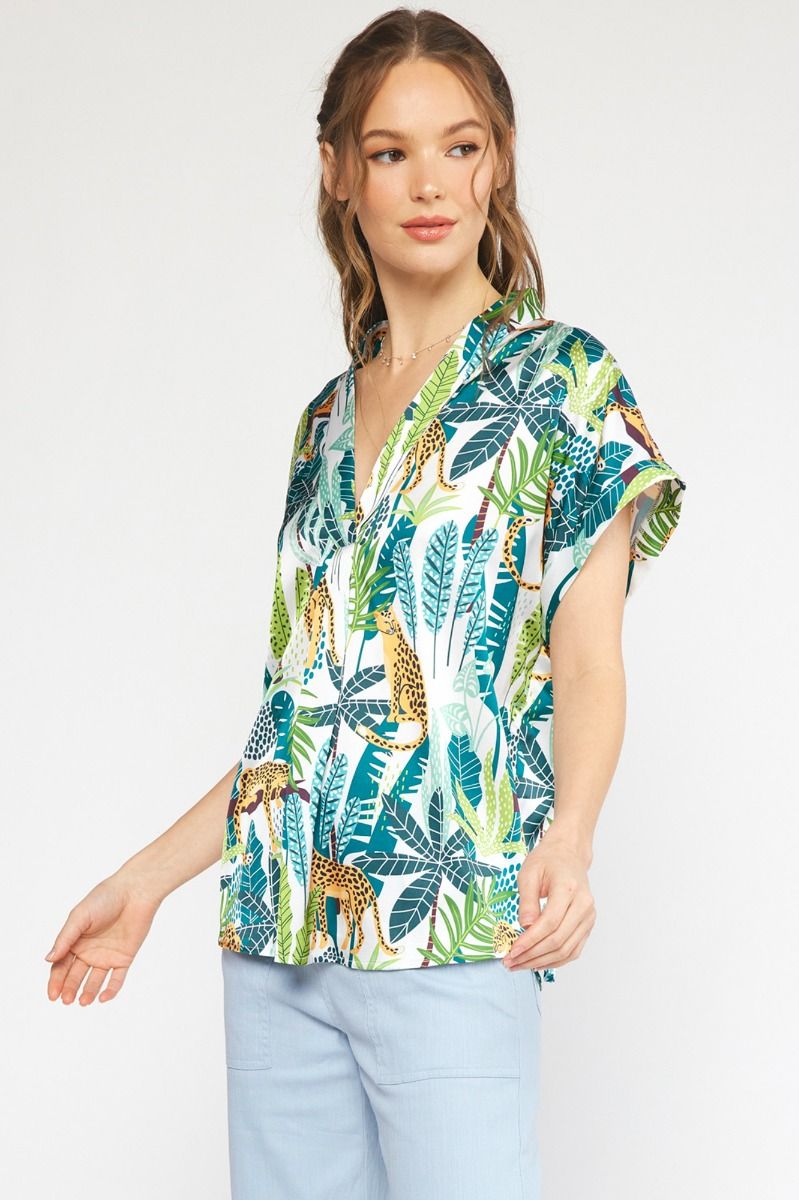Adrienne Jaguar Print Top