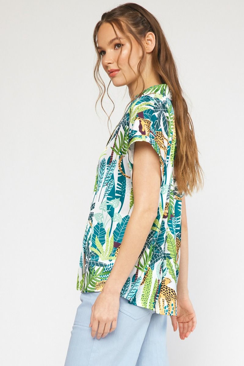 Adrienne Jaguar Print Top