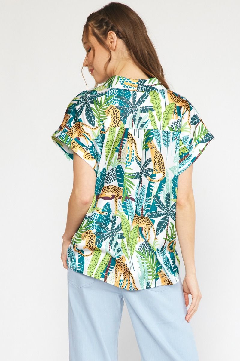 Adrienne Jaguar Print Top