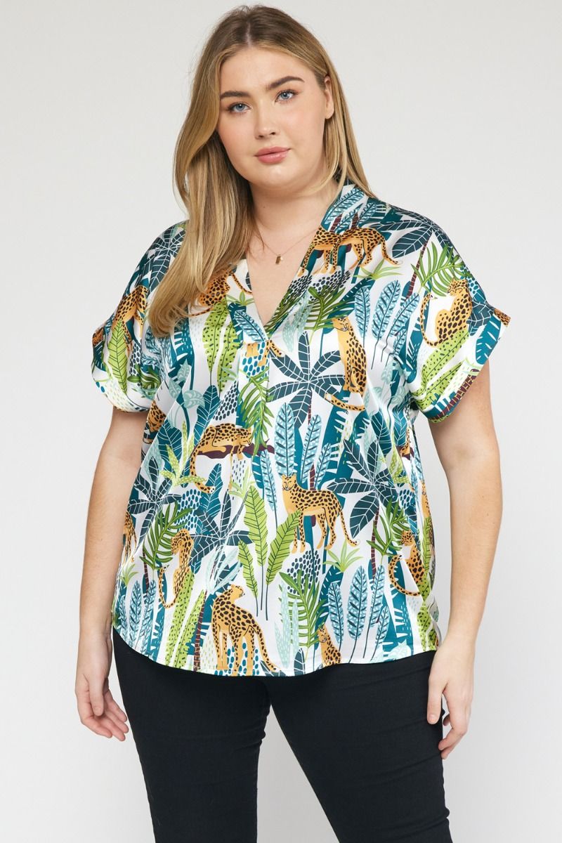 Adrienne Jaguar Print Top