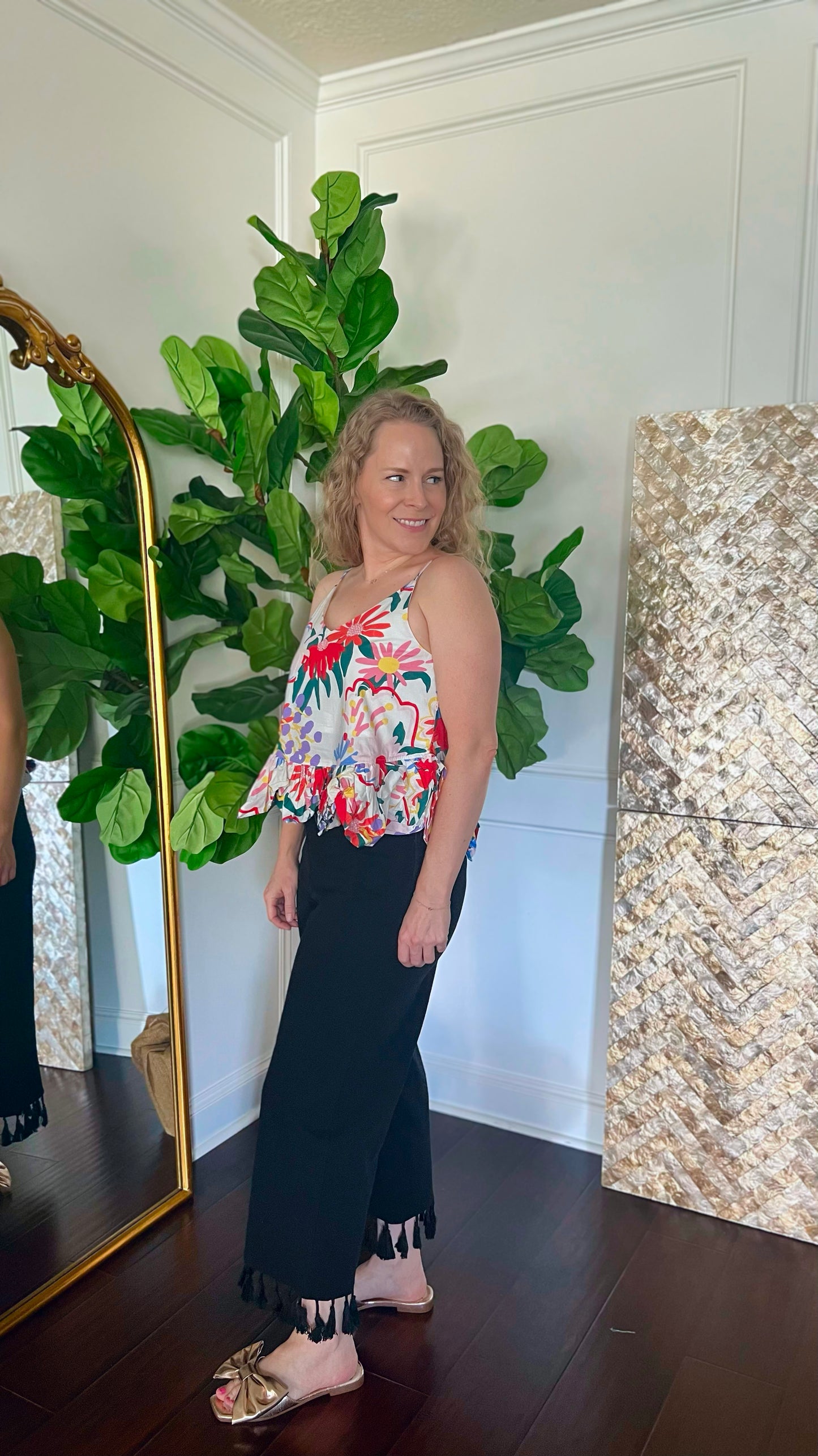 Willow floral peplum top